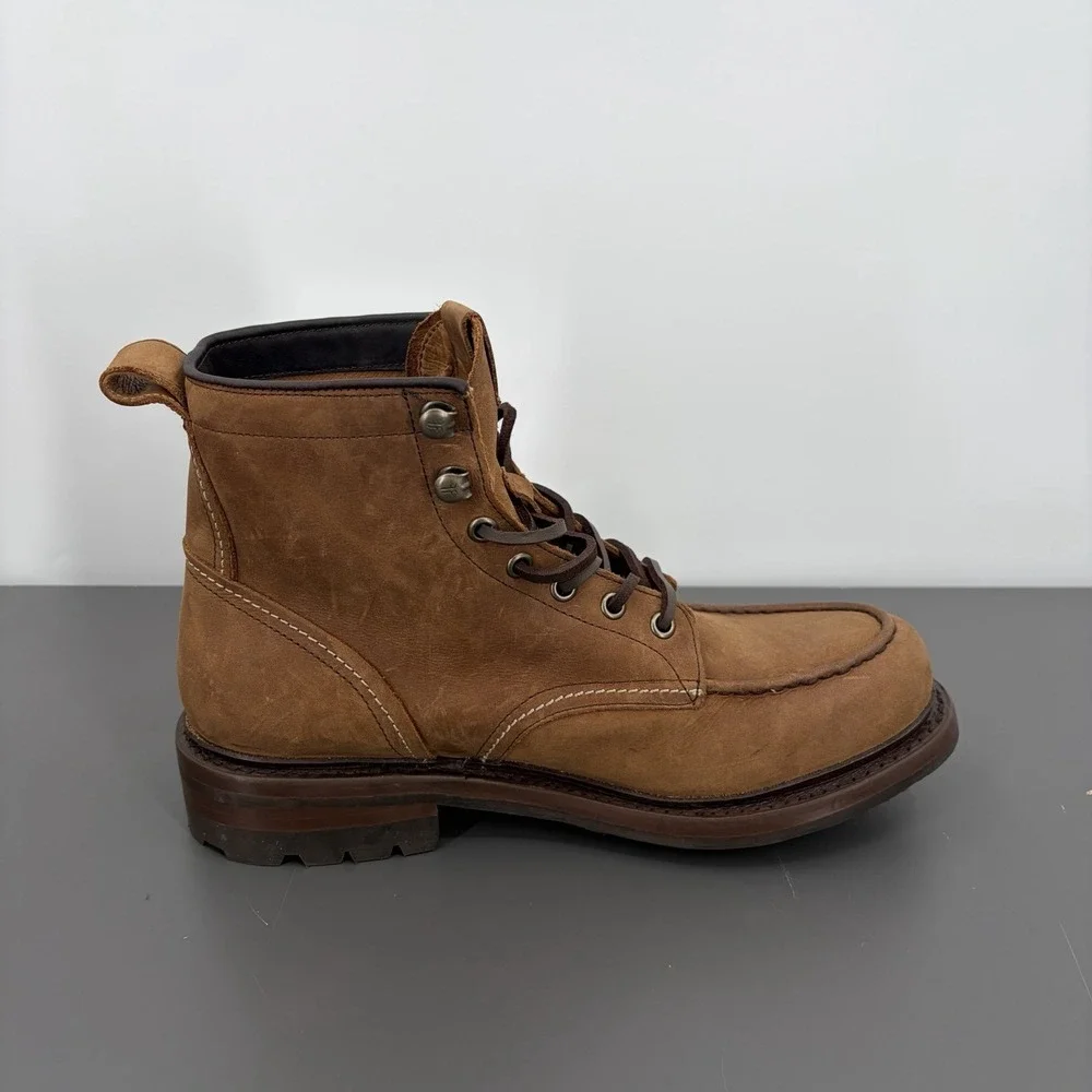 Frye Mens Bark Hudson Suede Work Boots Sz 8.5 Industrial Construction Outdoor